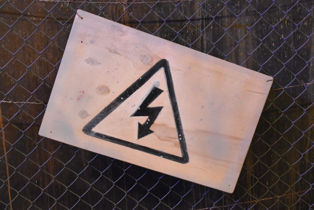 brown hazard signage